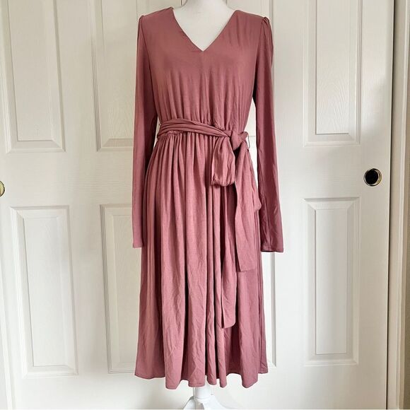 Rebecca Taylor Dresses & Skirts - Rebecca Taylor Long Sleeve Knit Dress Pink Rose Large MSRP $295